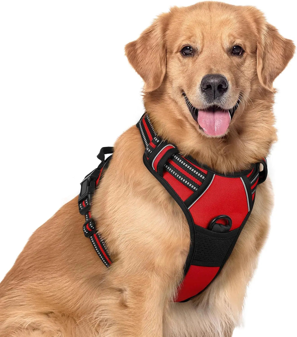 No-Pull Reflective Dog Harness, Heavy-Duty Oxford, Adjustable