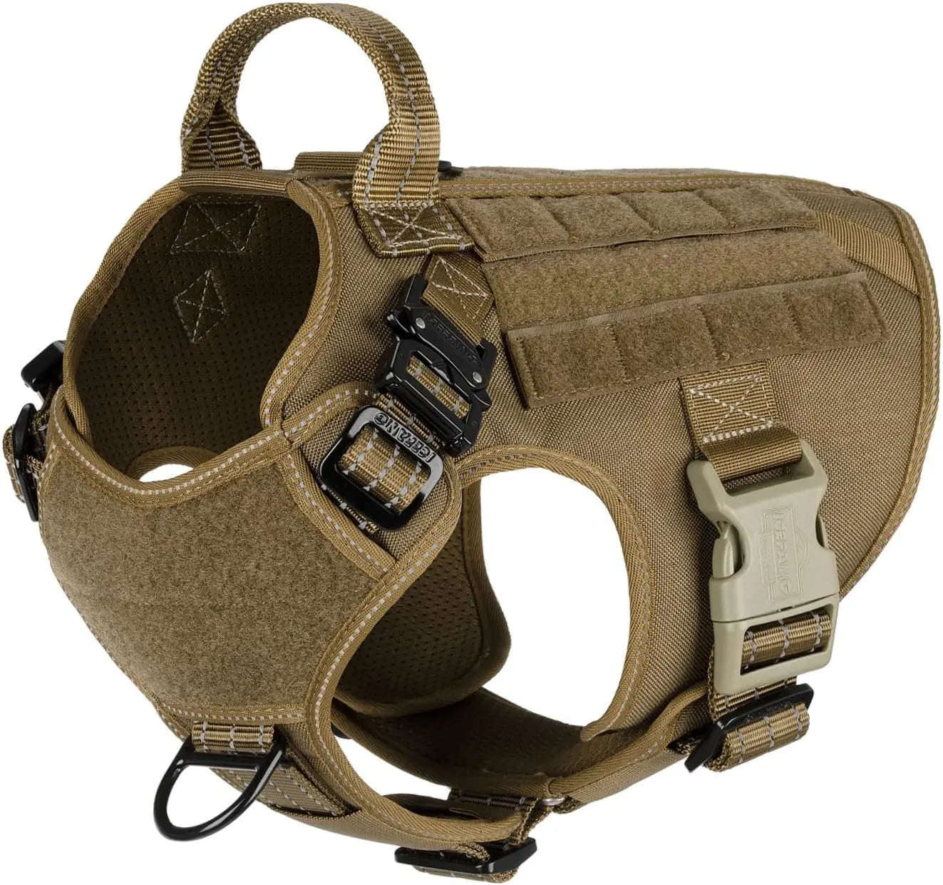 No-Pull Tactical Dog Harness with Handle & MOLLE Vest Adjustable