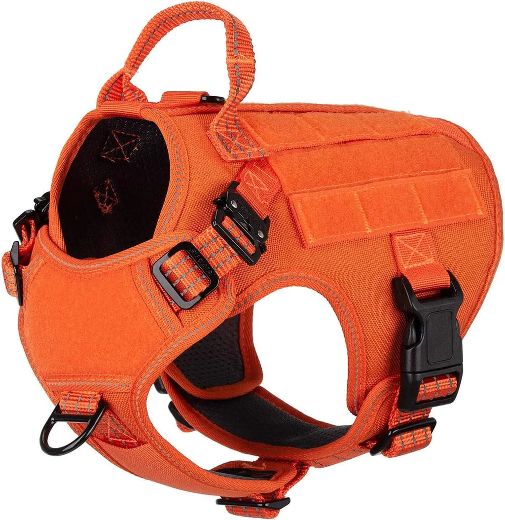 No-Pull Tactical Dog Harness with Handle & MOLLE Vest Adjustable