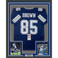 Framed Autographed/Signed Noah Brown 35x39 Dallas Blue Football Jersey JSA COA