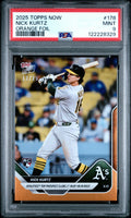 Graded 2025 Topps Now Nick Kurtz #178 Orange Foil /25 Rookie RC Baseball Card PSA 9 Mint