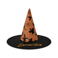 Personalized Halloween Witch Hat with Custom Name – Orange Halloween Pattern Costume Hat for Adults & Teens