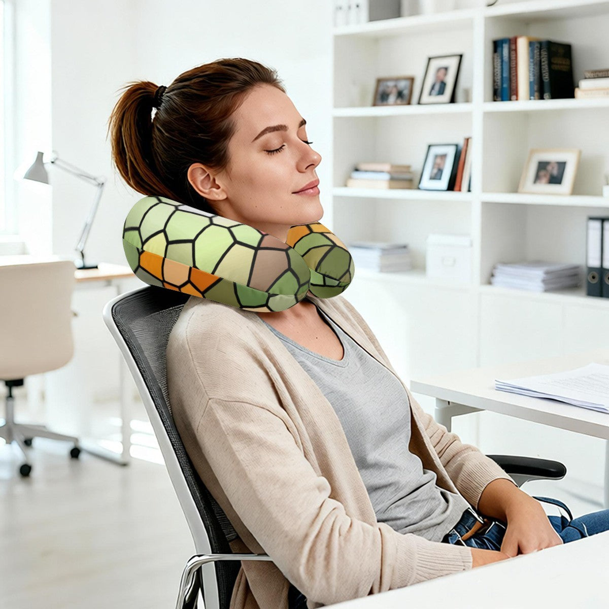 Personalized Stained Glass Mosaic Travel Neck Pillow | Custom Name Gift