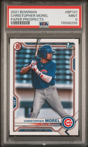 Graded 2021 Topps Bowman Christopher Morel #BP131 Paper Prospects Rookie RC Baseball Card PSA 9 Mint