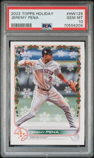 Graded 2022 Topps Holiday Jeremy Pena #HW129 Rookie RC Baseball Card PSA 10 Gem Mint