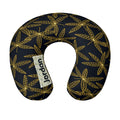 Personalized Gold Botanical Leaf Travel Neck Pillow | Custom Name Gift