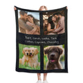 Custom Photo Collage Throw Blanket with Names - Upload 4 Photos