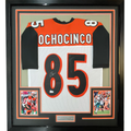 Framed Autographed/Signed Chad Ochocinco (Johnson) 35x39 Cincinnati White Football Jersey JSA COA