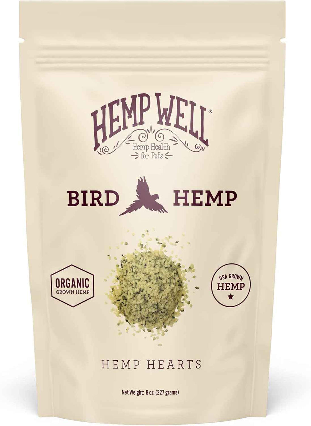 Organic Hemp Hearts for Birds, 8oz Feather Support