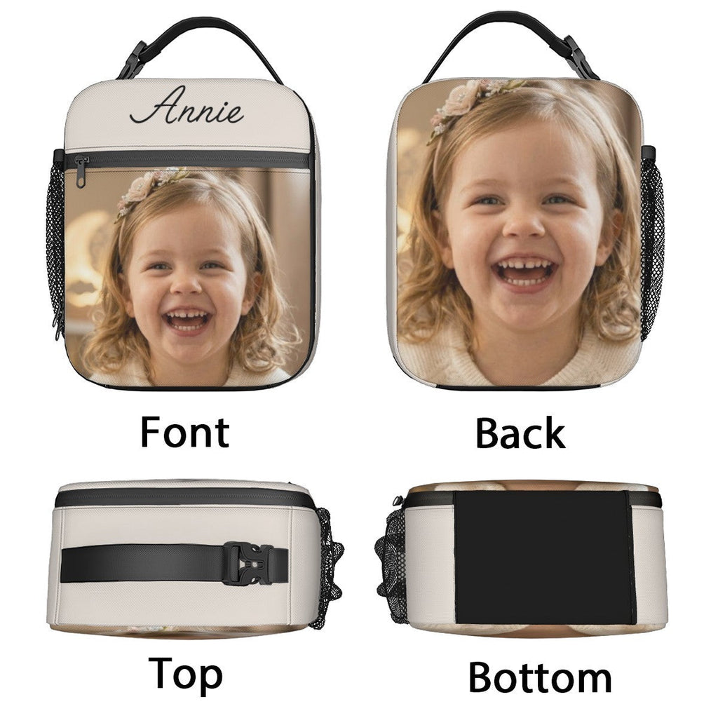 Personalized Photo Insulated Lunch Tote Bag – Upload your Photo & Add your Name