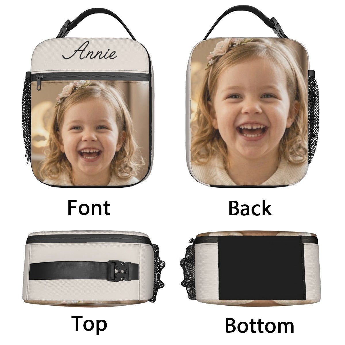 Personalized Photo Insulated Lunch Tote Bag – Upload your Photo & Add your Name