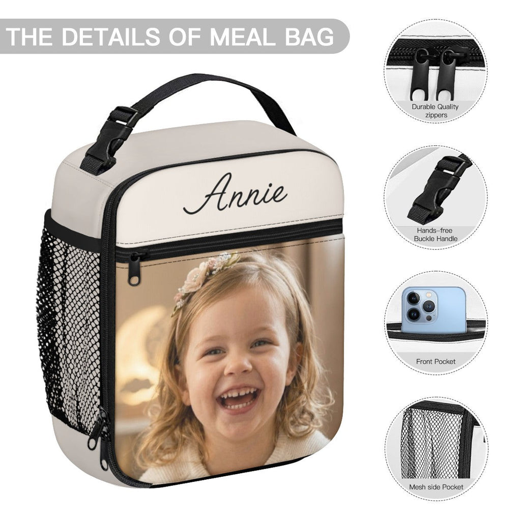 Personalized Photo Insulated Lunch Tote Bag – Upload your Photo & Add your Name