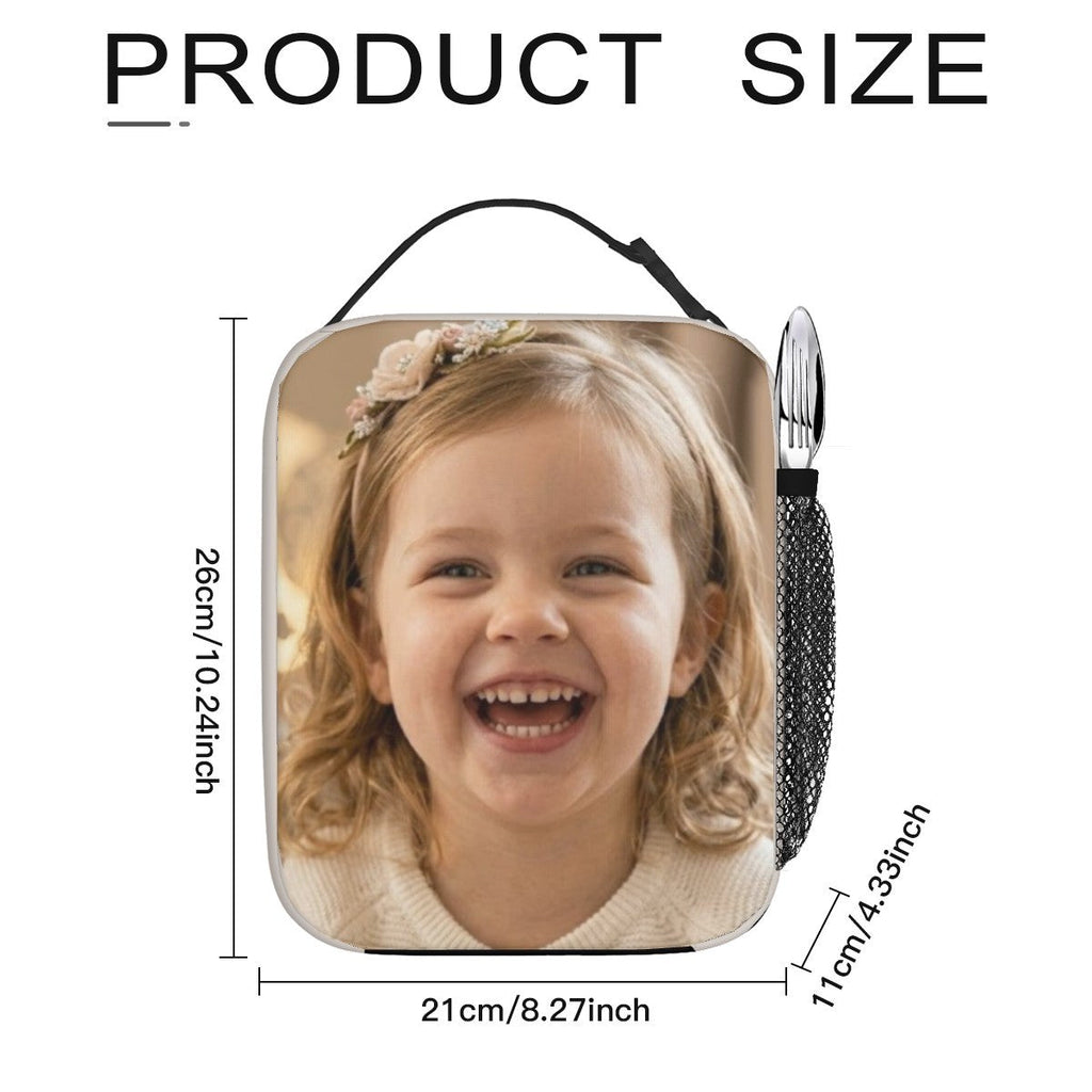 Personalized Photo Insulated Lunch Tote Bag – Upload your Photo & Add your Name