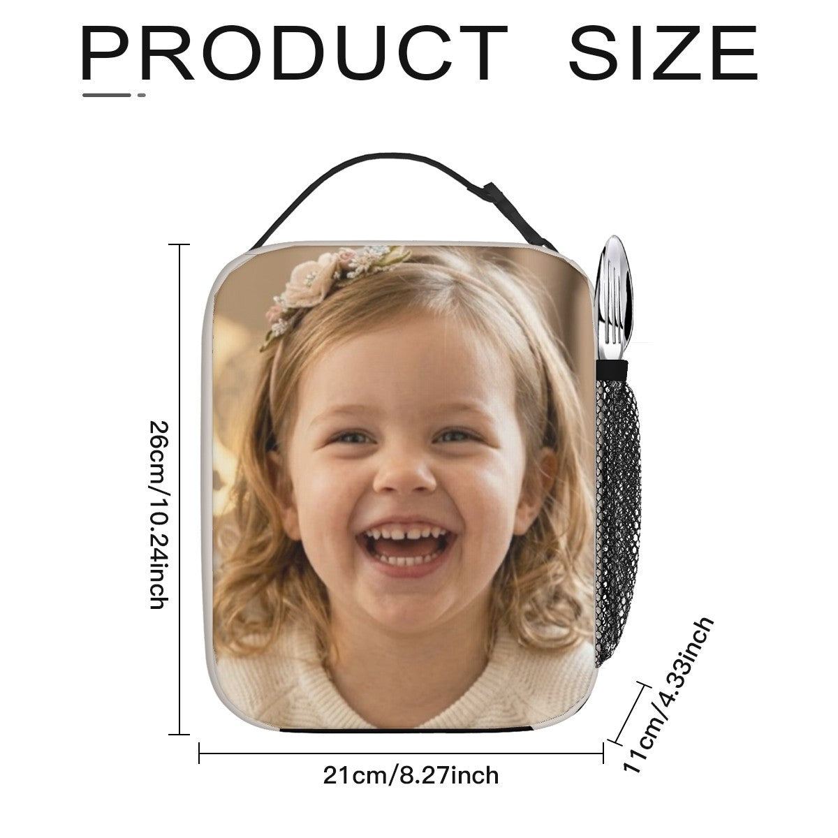 Personalized Photo Insulated Lunch Tote Bag – Upload your Photo & Add your Name