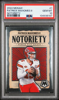Graded 2024 Panini Mosaic Patrick Mahomes II #1 Notoriety Football Card PSA 10 Gem Mint