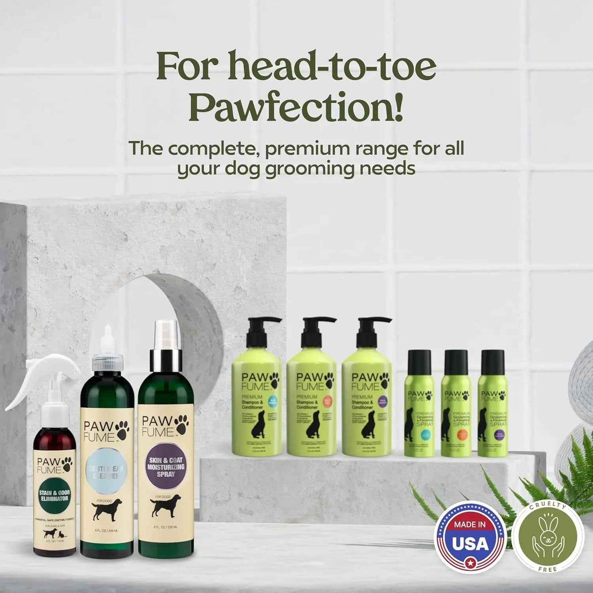 PAWFUME Deshedding Dog Shampoo & Conditioner – Probiotic Detangling Formula
