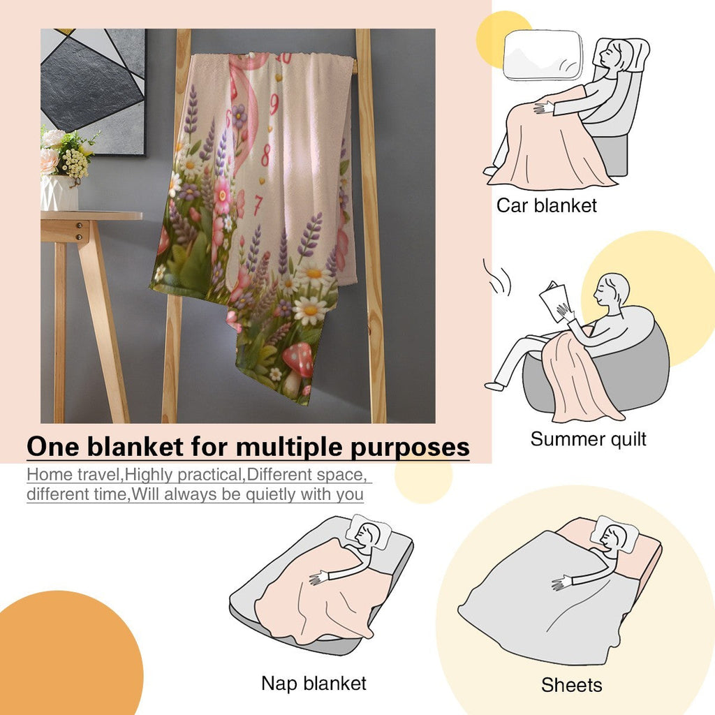 Personalized Baby Weekly & Monthly Milestone Blanket – Photoshoot Prop with Butterfly Garden Design