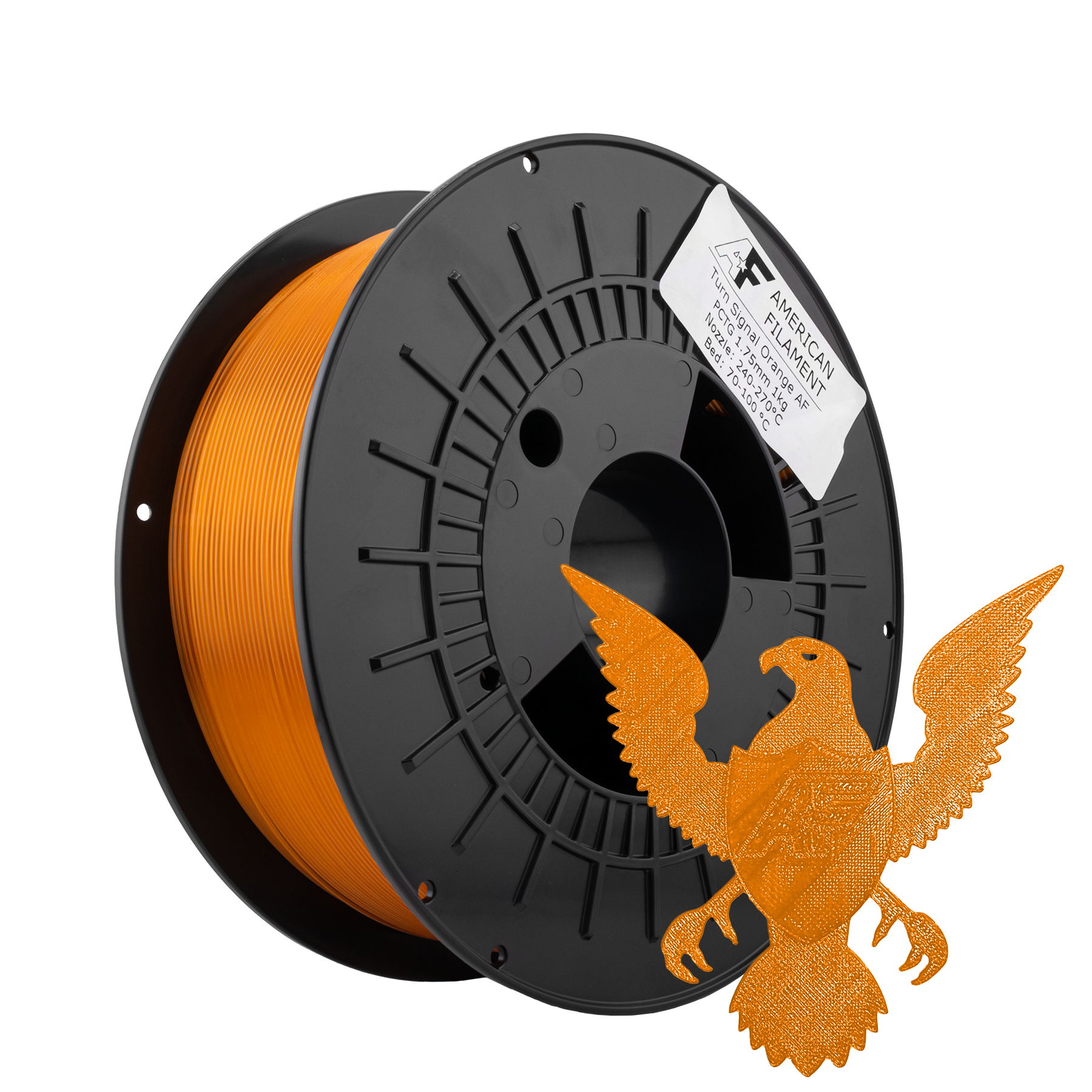 Transparent Turn Signal Orange AF 1.75mm PCTG Filament Made in the USA!