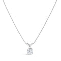 14K White Gold 1.00 Cttw Lab Grown Diamond Round Solitaire Pendant Necklace