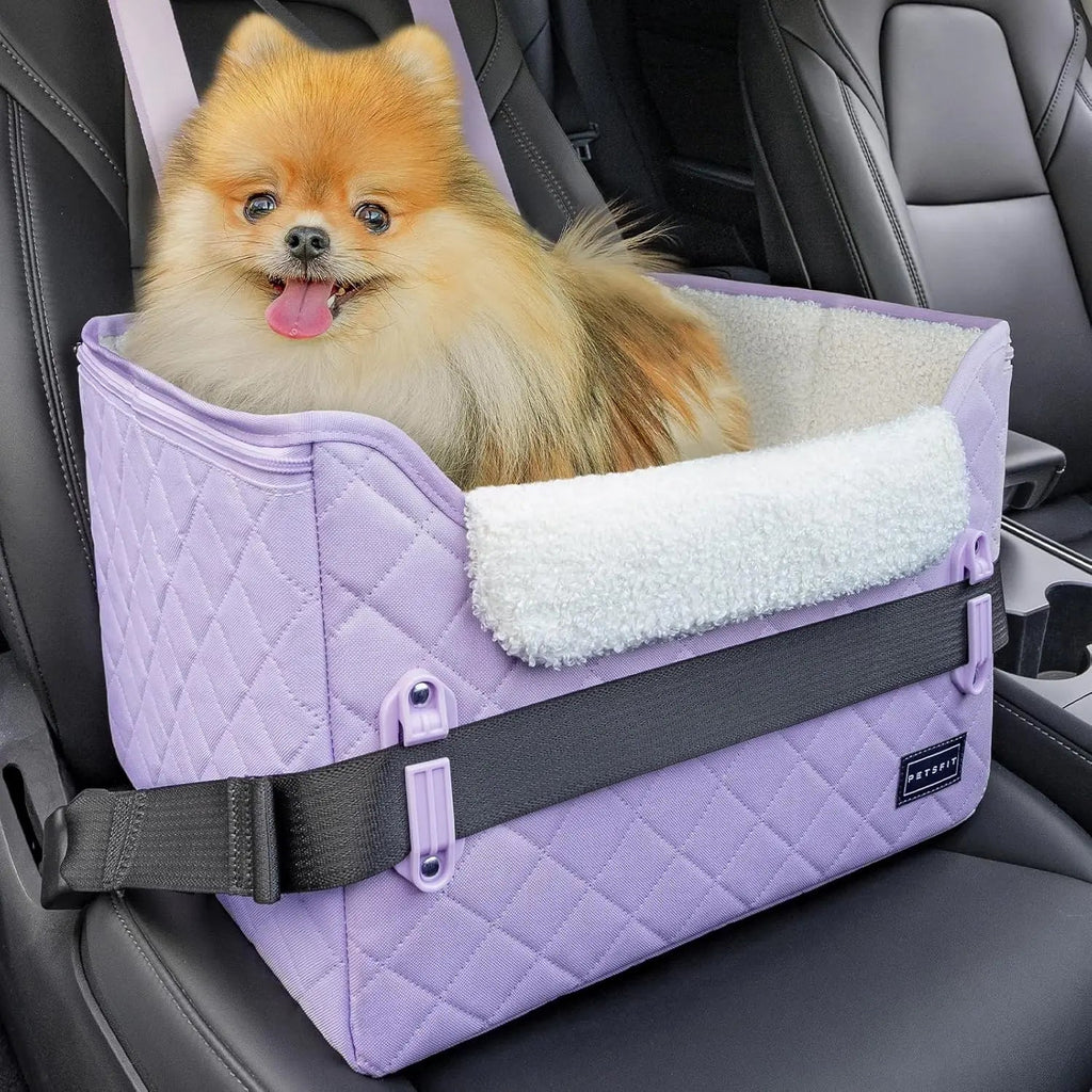 Foldable Dog Car Seat Booster – Safety Buckles & Tether