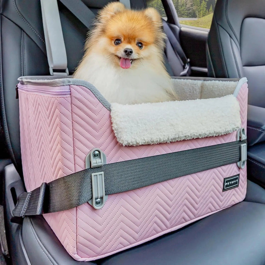 Foldable Dog Car Seat Booster – Safety Buckles & Tether