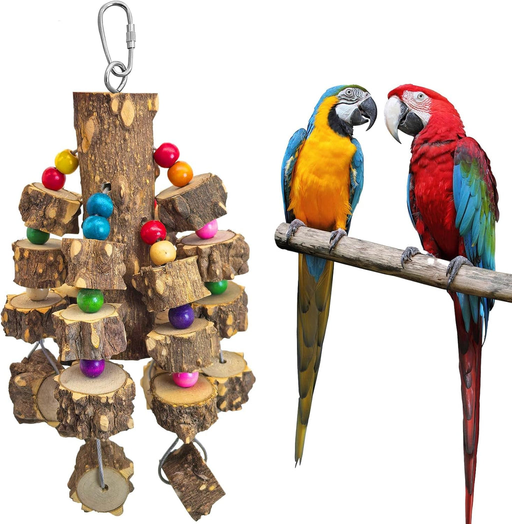 Large Parrot Toy Natural Wood Chew Macaw African Grey Cockatoo Cage