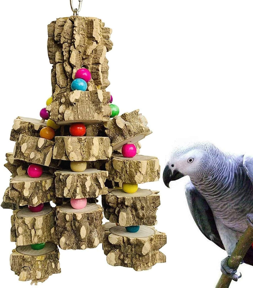 Large Parrot Toy Natural Wood Chew Macaw African Grey Cockatoo Cage