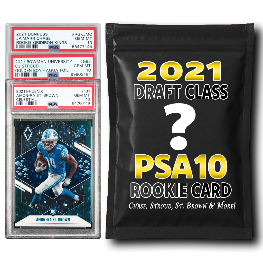 PSA 10 Graded 2021 NFL Rookie Card Mystery Pack (Chase, St. Brown, Parsons & More!)