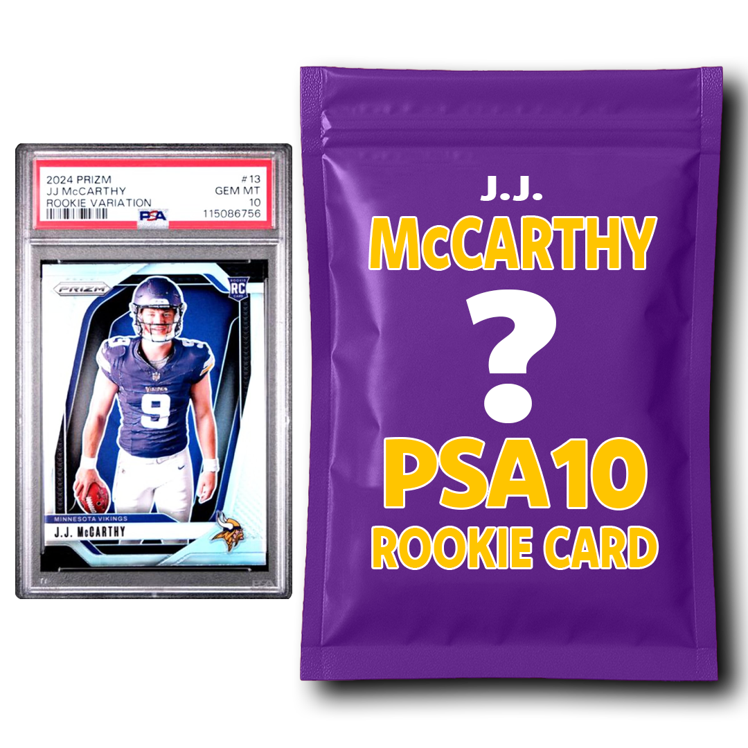 JJ McCarthy PSA 10 Graded Football Rookie Card Mystery Pack