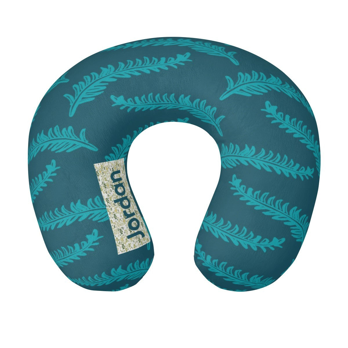 Personalized Fern Leaf Travel Neck Pillow | Custom Name Gift