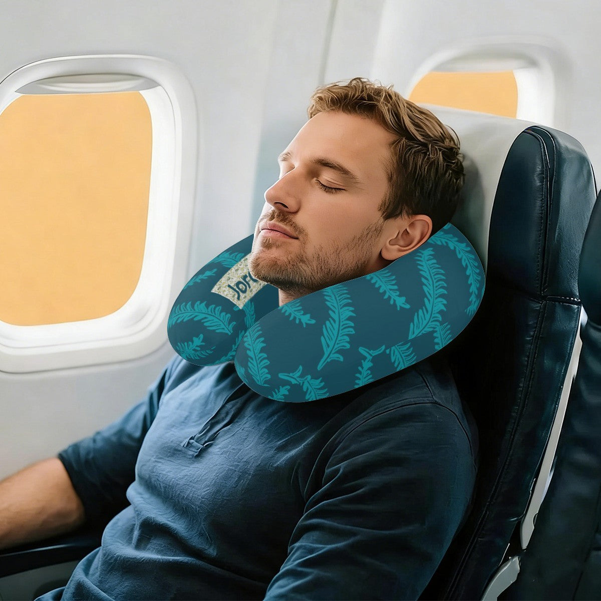Personalized Fern Leaf Travel Neck Pillow | Custom Name Gift