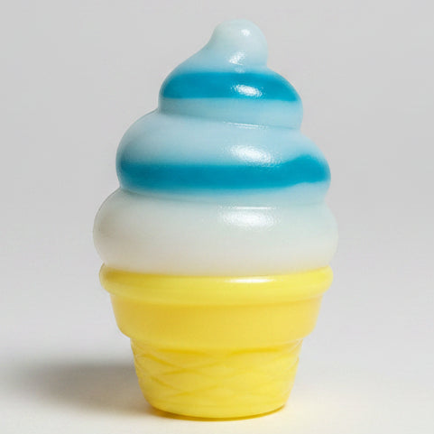 Blue and White Swirl Ice Cream Cone Squishy (Gelatin Squish)