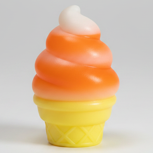 Orange and White Swirl Ice Cream Cone Squishy (Gelatin Squish)