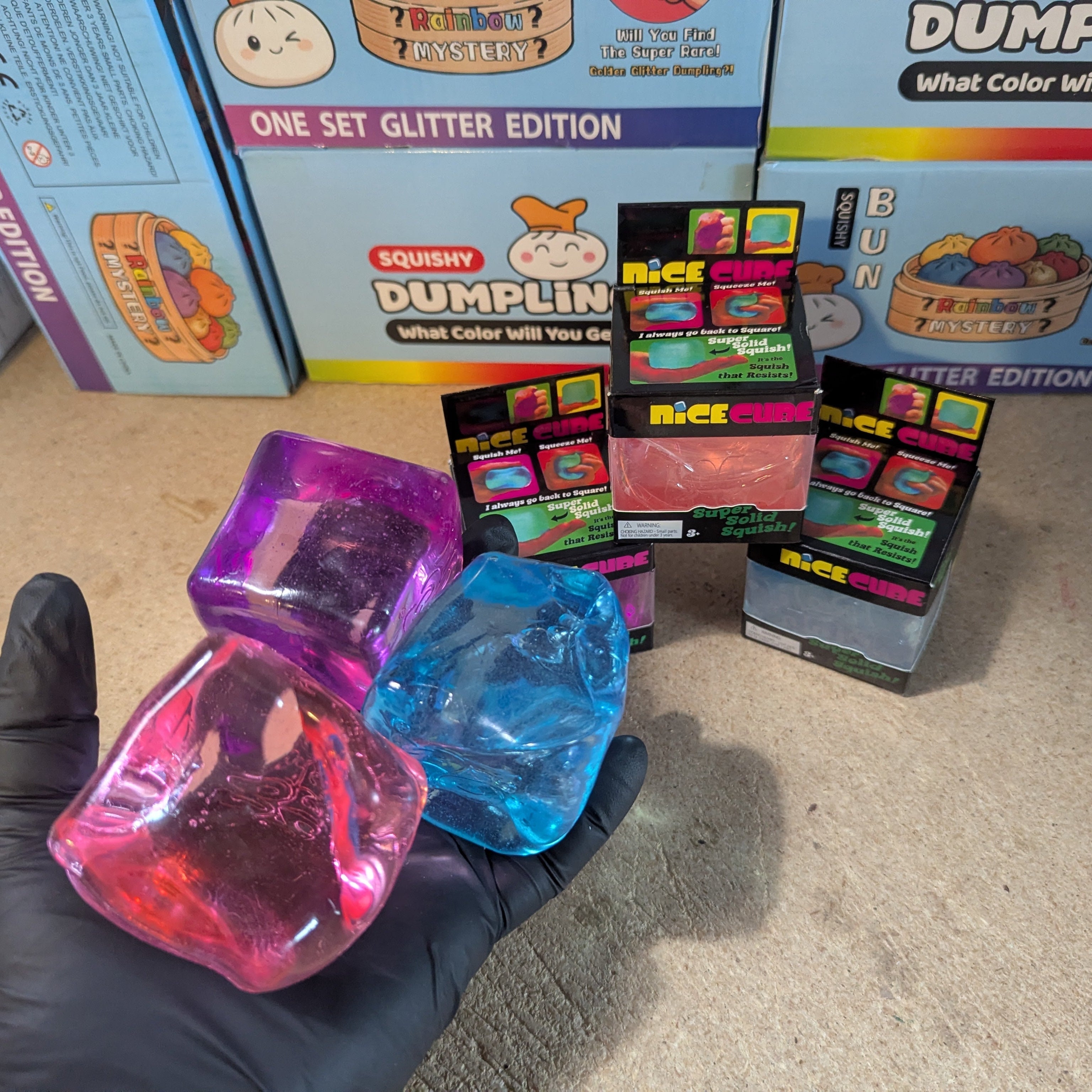 Set of Three Wannabe Nice Cubes (Super Slow-Rising Squish)