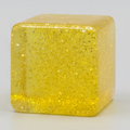 Yellow Translucent Glitter Mini Magic Cube by Squeeze Toys (Slow-Rising Squish)