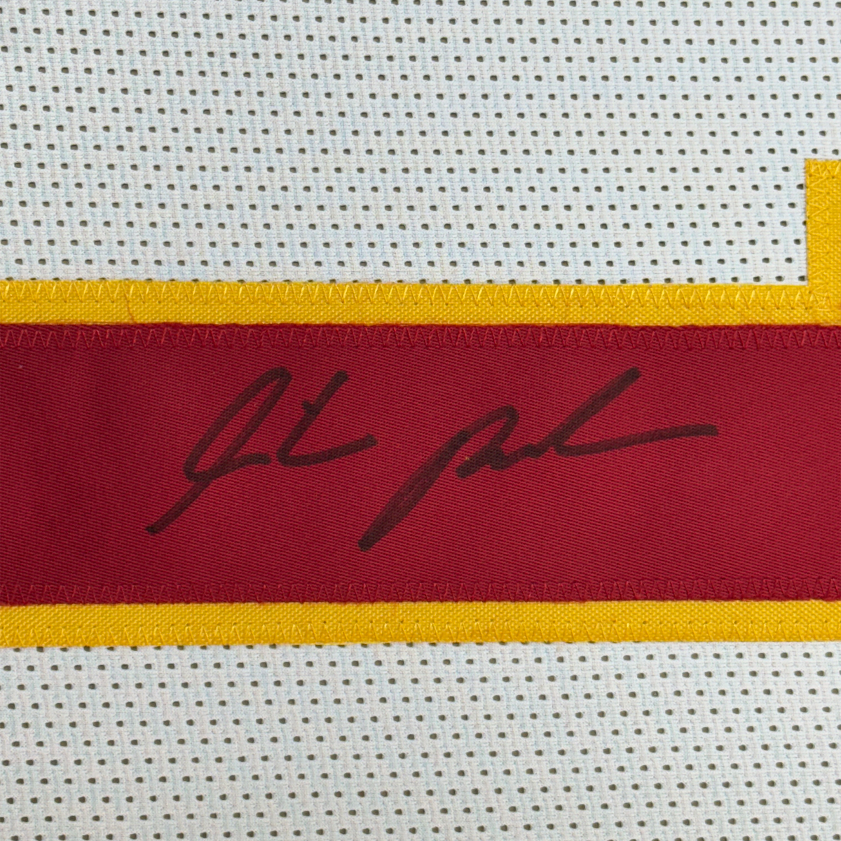 Framed Autographed/Signed Isiah Pacheco 35x39 Kansas City White Football Jersey JSA COA
