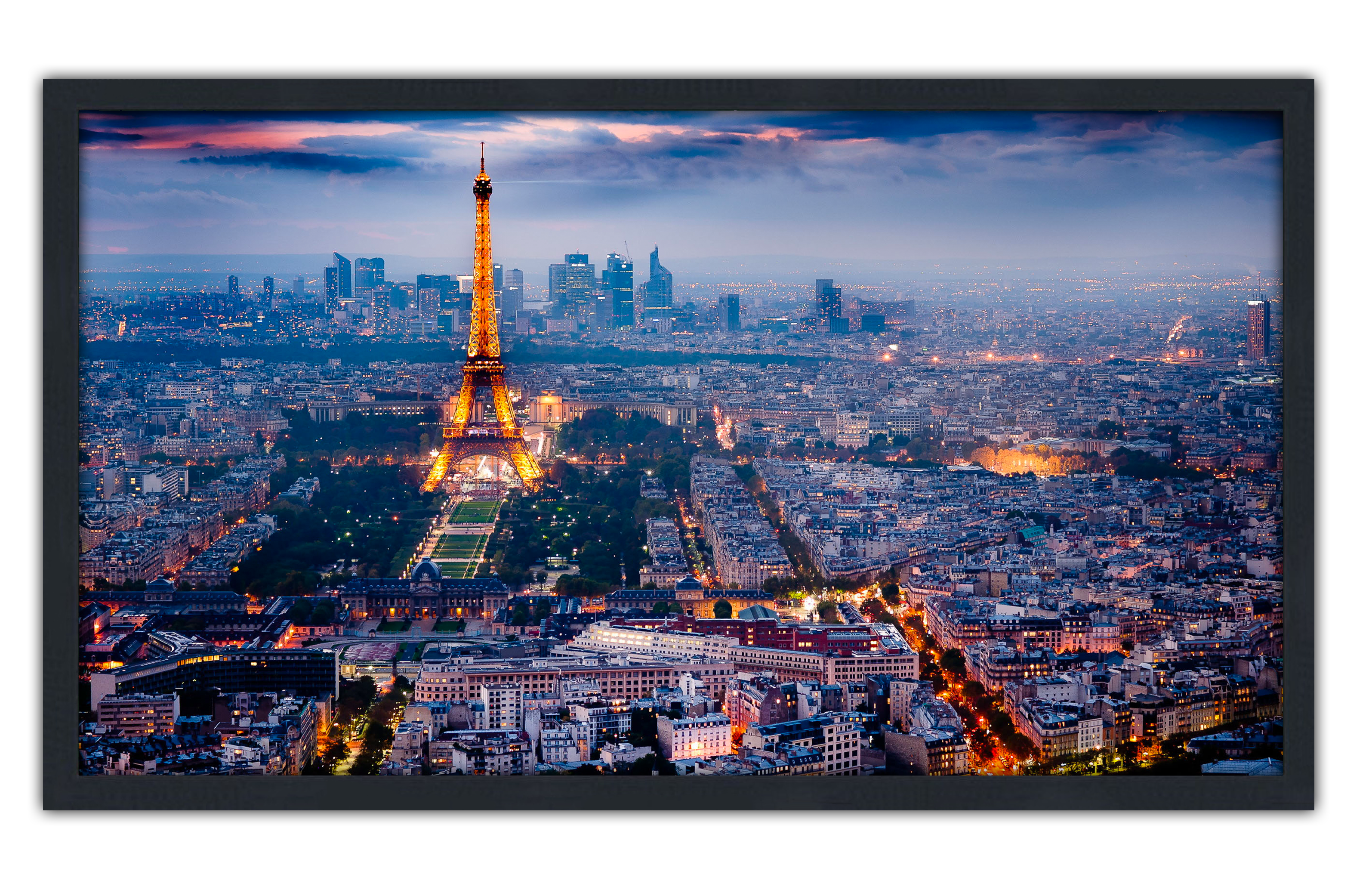 Professionally Framed Paris France Eiffel Tower Paris High-Resolution Panoramic Photo 12x22 Wall Art