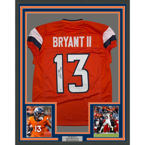Framed Autographed/Signed Pat Bryant II 35x39 Denver Orange Pro Cut Football Jersey JSA COA