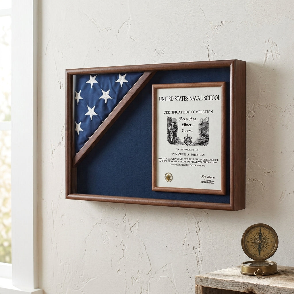 Flag Connections Flag Display Case, Flag and Certificate Flag Box