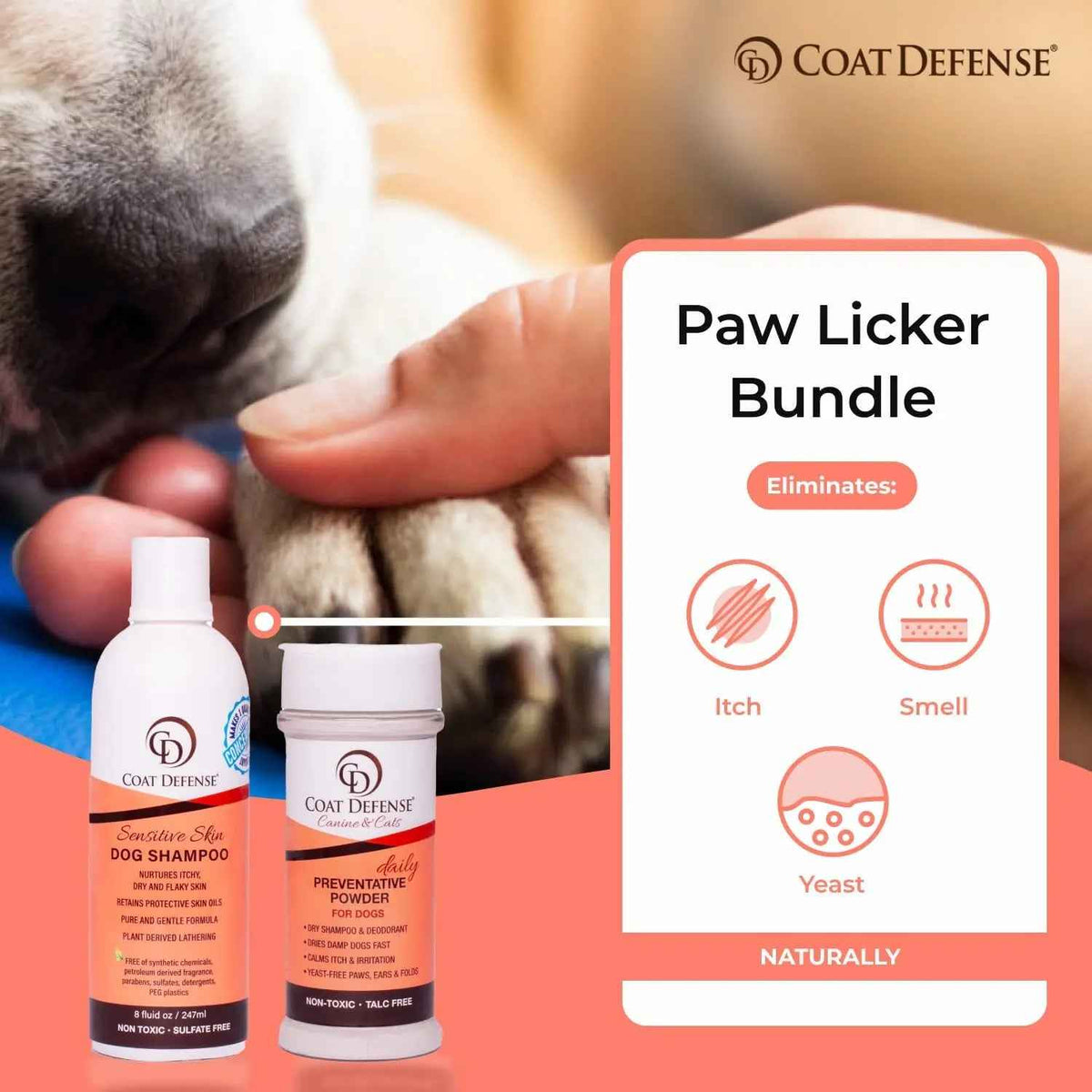Dog Yeast Relief Powder & Sensitive Skin Shampoo Bundle
