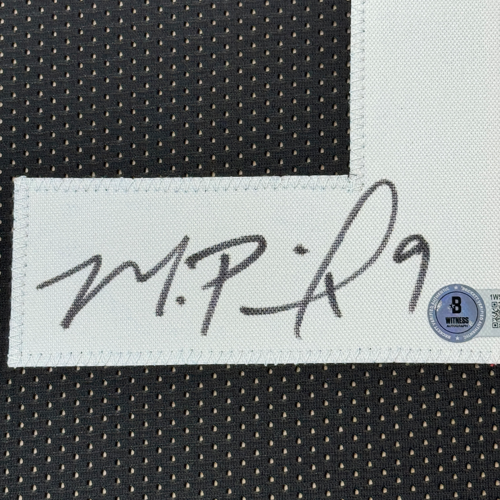 Framed Autographed/Signed Michael Penix Jr. 35x39 Atlanta Black Football Jersey Beckett BAS COA