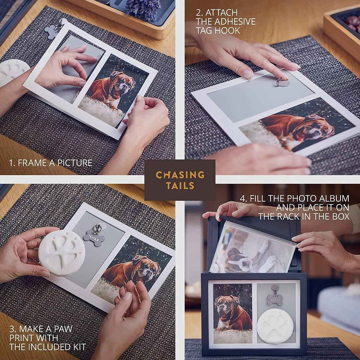 Pet Memorial Urn with Photo Frame – Paw Kit & Album