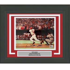 Framed Autographed/Signed Pete Rose Cincinnati Red 8x10 Baseball Photo Athlete Hologram COA Holo #2