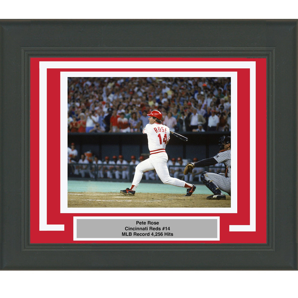 Framed Pete Rose Cincinnati Reds 8x10 Baseball Photo
