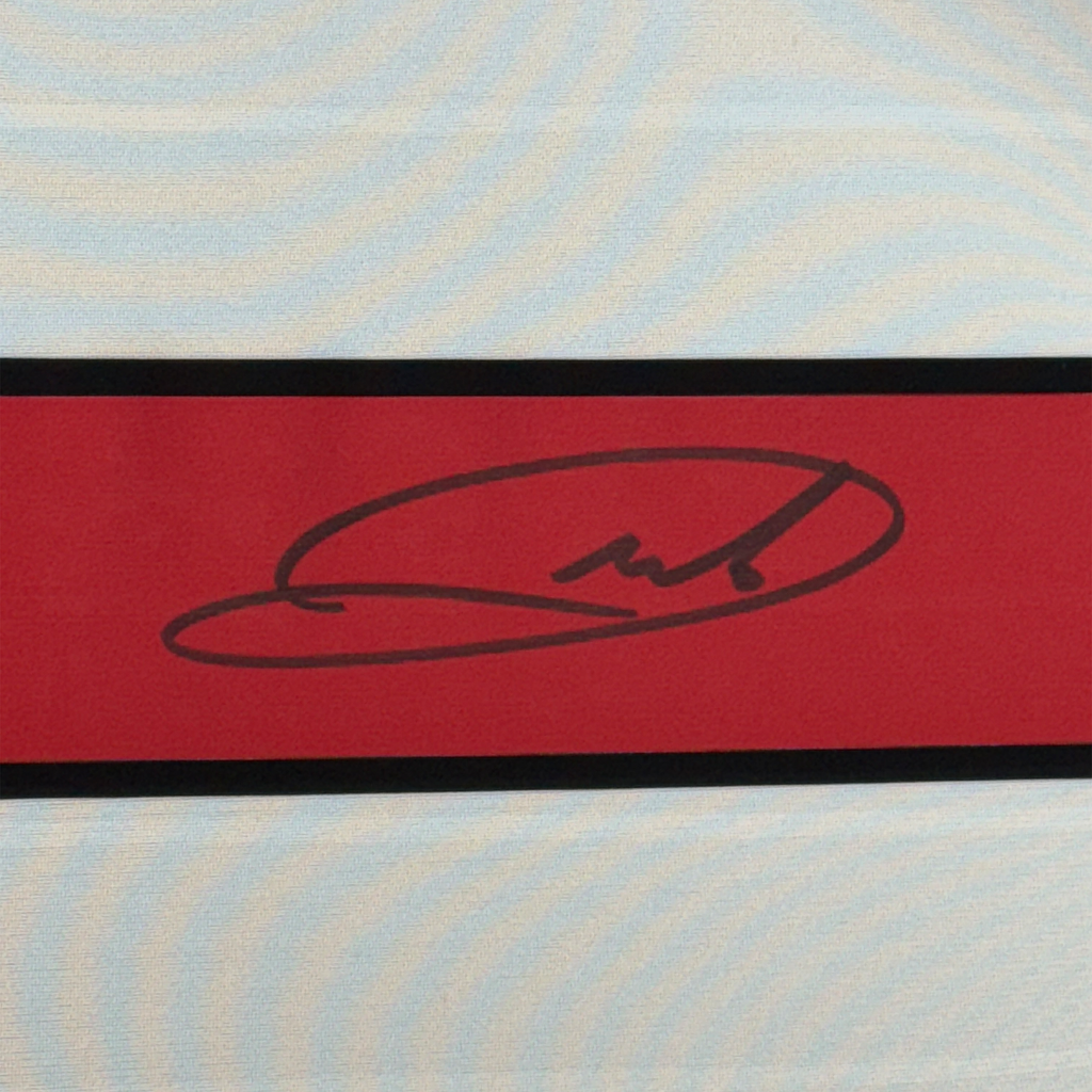 Framed Autographed/Signed Andrea Pirlo 35x39 AC Milan White Soccer Futbol Jersey Beckett BAS COA