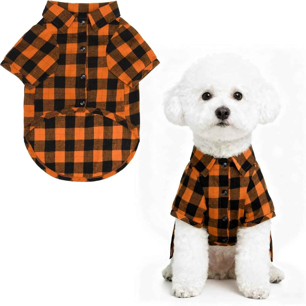 Plaid Dog Polo Shirt Soft Pet Outfit for Small & Medium Dogs and Cats