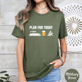 Pontoon Boat Plan T-Shirt – Funny Beer Boating Graphic Tee for Men, Casual Summer Lake Shirt