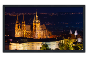 Professionally Framed Prague Castle Czech Republic Skyline High-Resolution Panoramic Photo 12x22 Wall Art