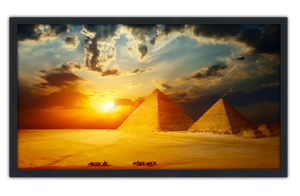 Professionally Framed Ancient Pyramids of Giza Egypt Skyline High-Resolution Panoramic Photo 12x22 Wall Art
