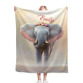 Personalized Elephant Blanket with Name | Custom Girl Gift